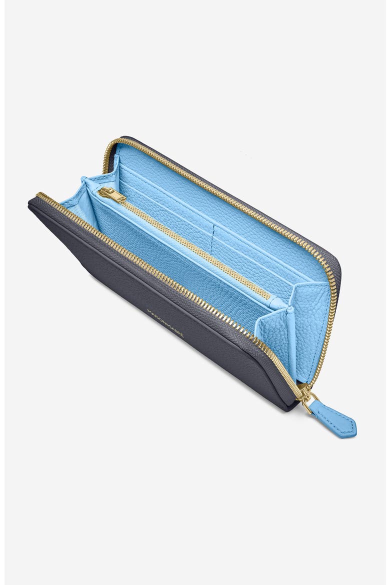 Long Leather Zip Wallet, Alternate, color, Graphite Sky
