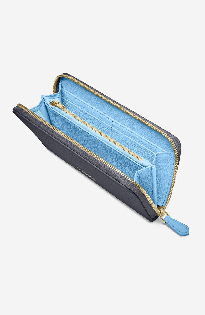 MAISON de SABRÉ Long Leather Zip Wallet, Alternate, color, Graphite Sky