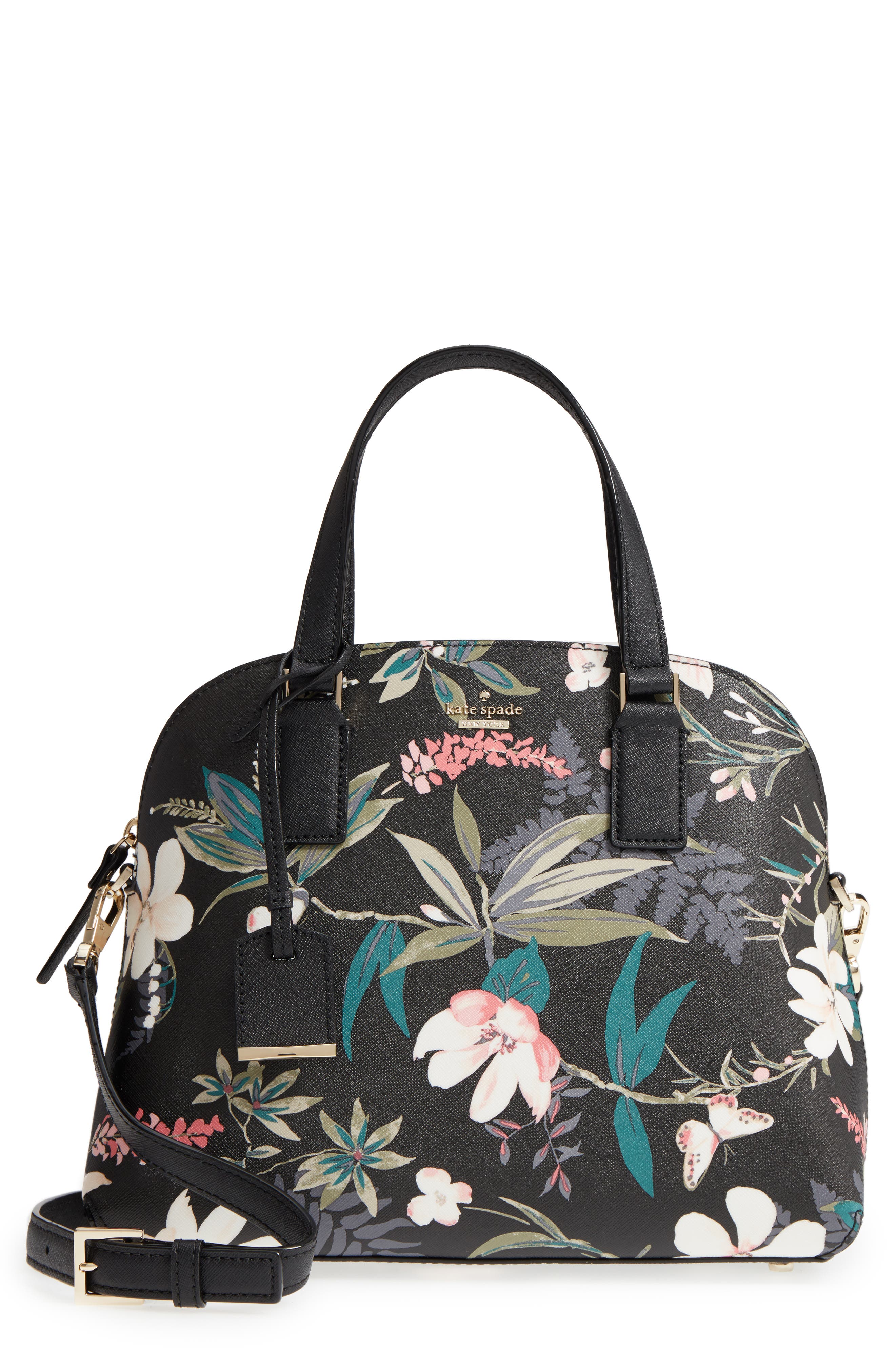 Kate Spade New York cameron street - botanical lottie faux leather dome satchel, Main, color, 