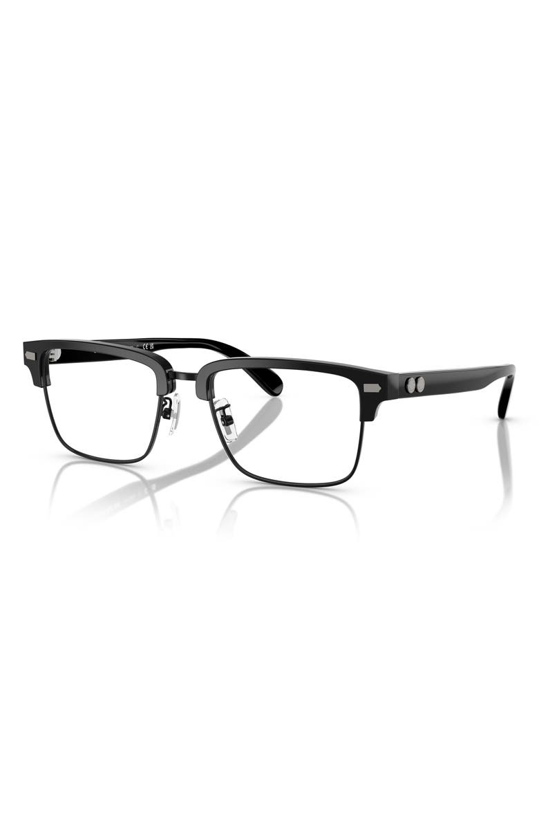 COACH 54mm Square Optical Glasses, Alternate, color, Black / Demo Lens