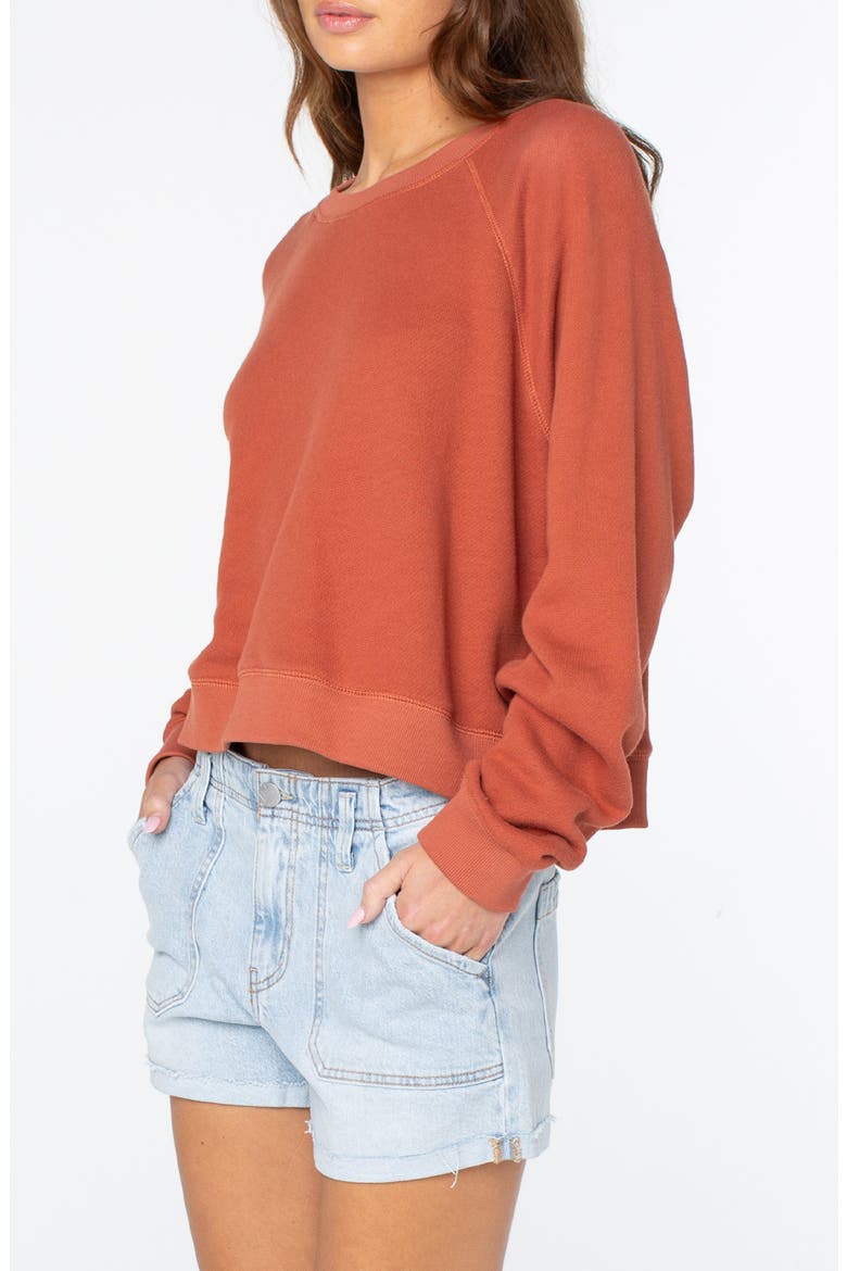 Golden Hour Cotton Sweatshirt, Alternate, color, CHUTNEY