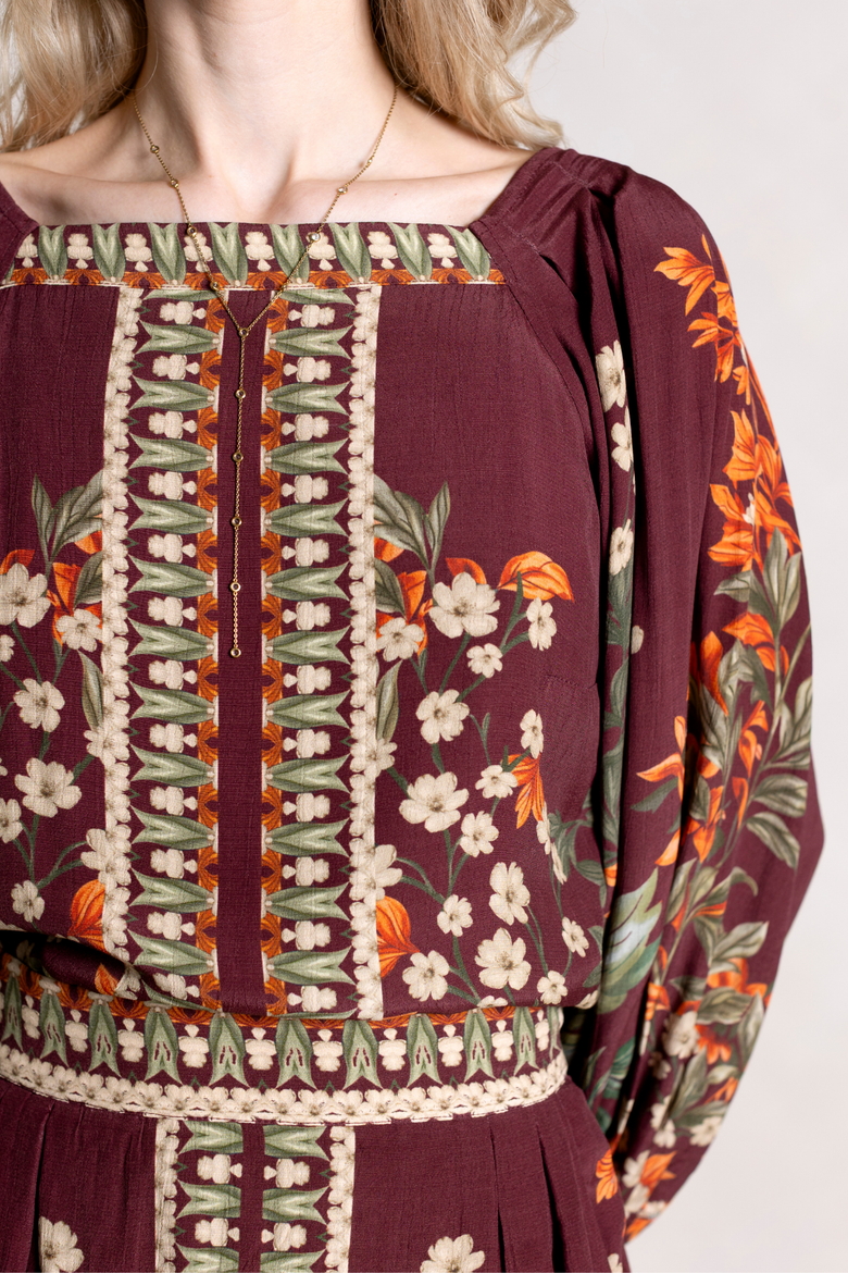 Harlow Top, Alternate, color, Burgundy Floral