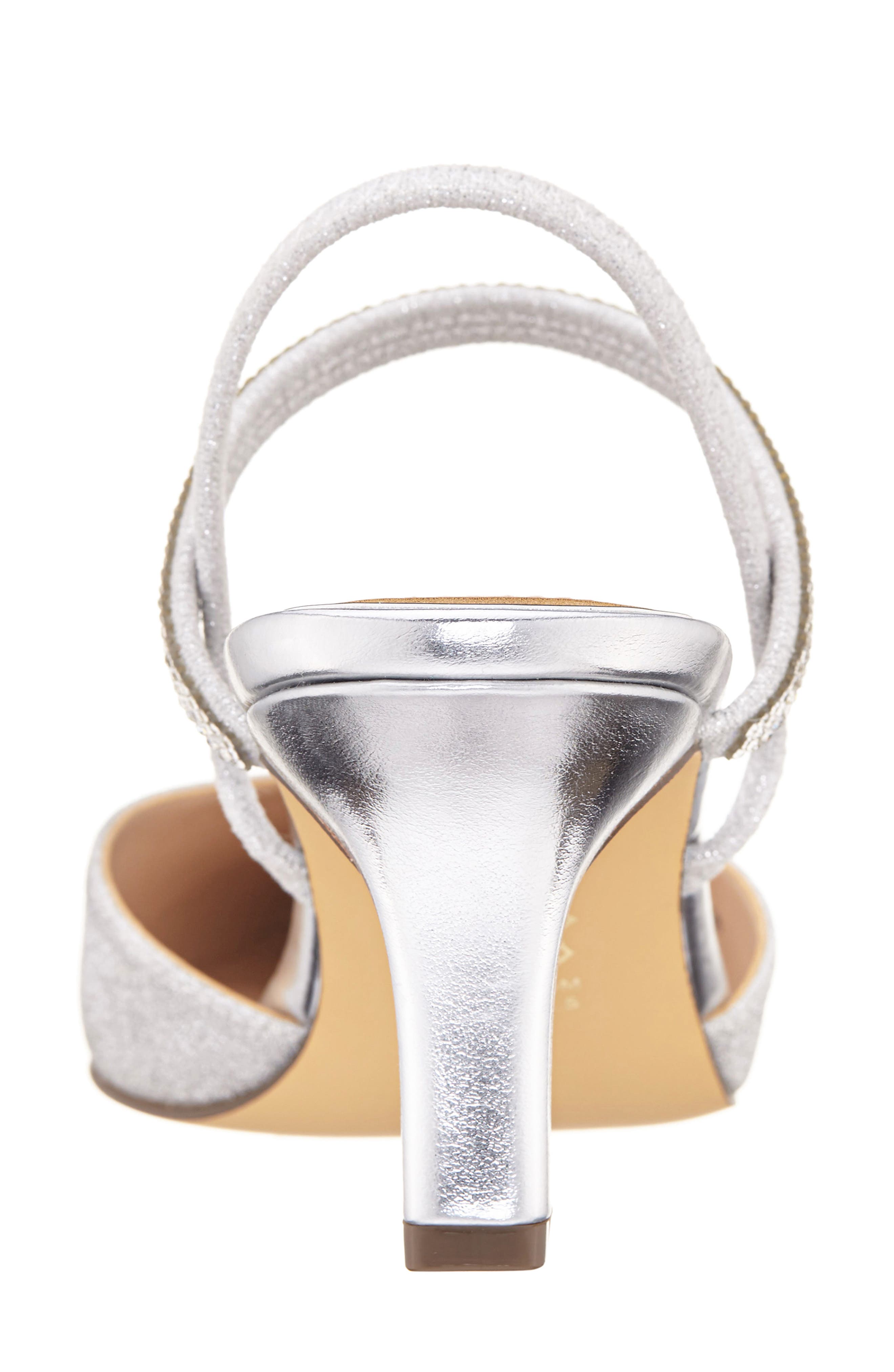 Nina Billie Slingback Pointed Toe Pump, Alternate, color, Silver