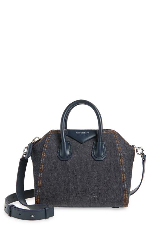 Mini Antigona Denim & Leather Satchel