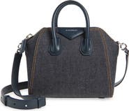 Givenchy Mini Antigona Denim 
Leather Satchel