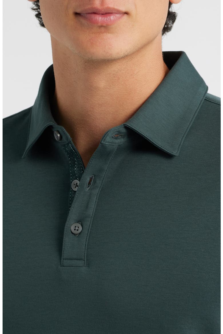 Georgia Long Sleeve Pima Cotton Polo, Alternate, color, DEEP GREEN