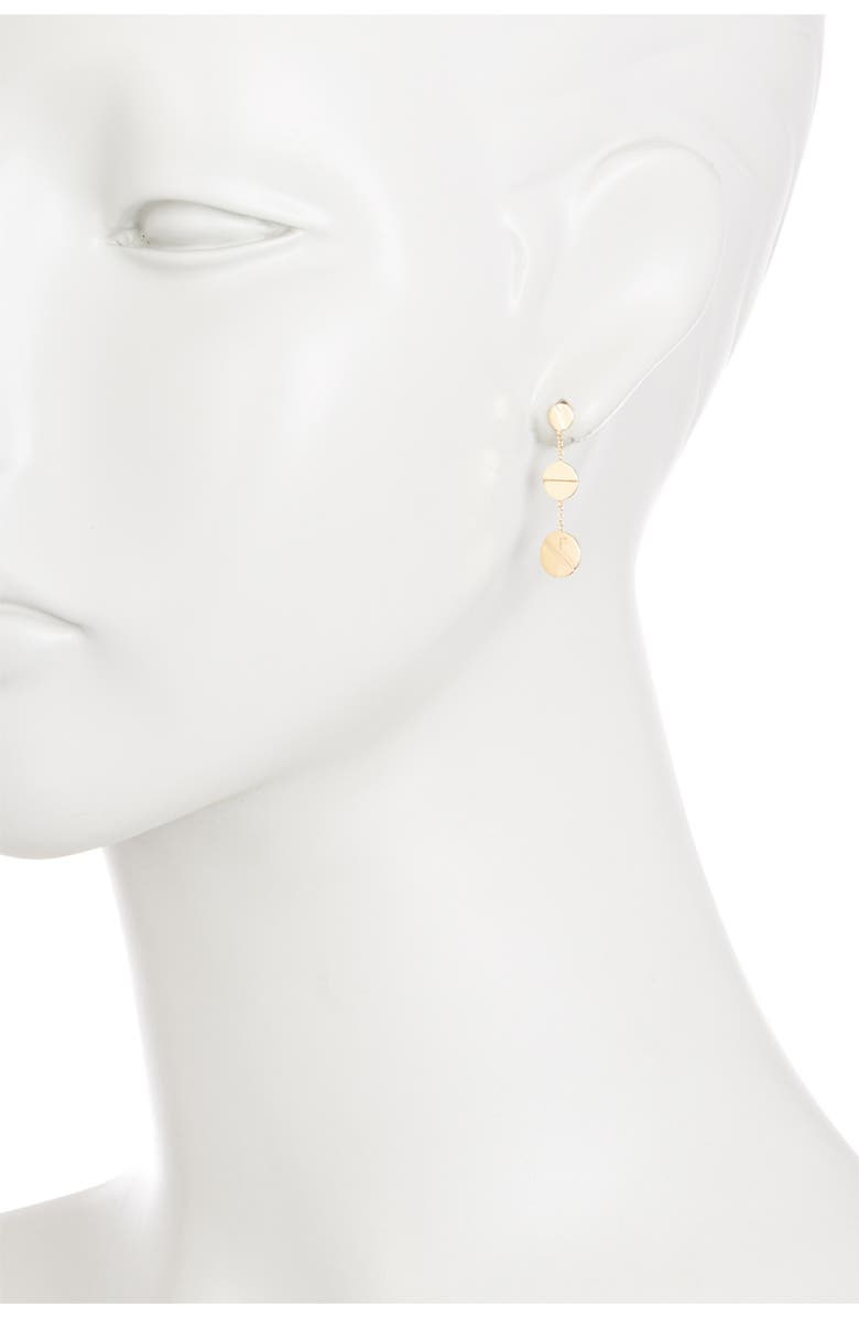 Bony Levy 14K Yellow Gold Etched Circle Triple Drop Earrings, Alternate, color, 
