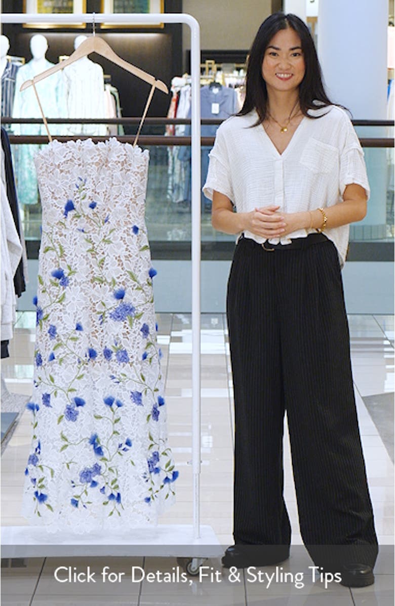 Kailyn Strapless Floral Embroidered Lace Cocktail Dress, sales video thumbnail