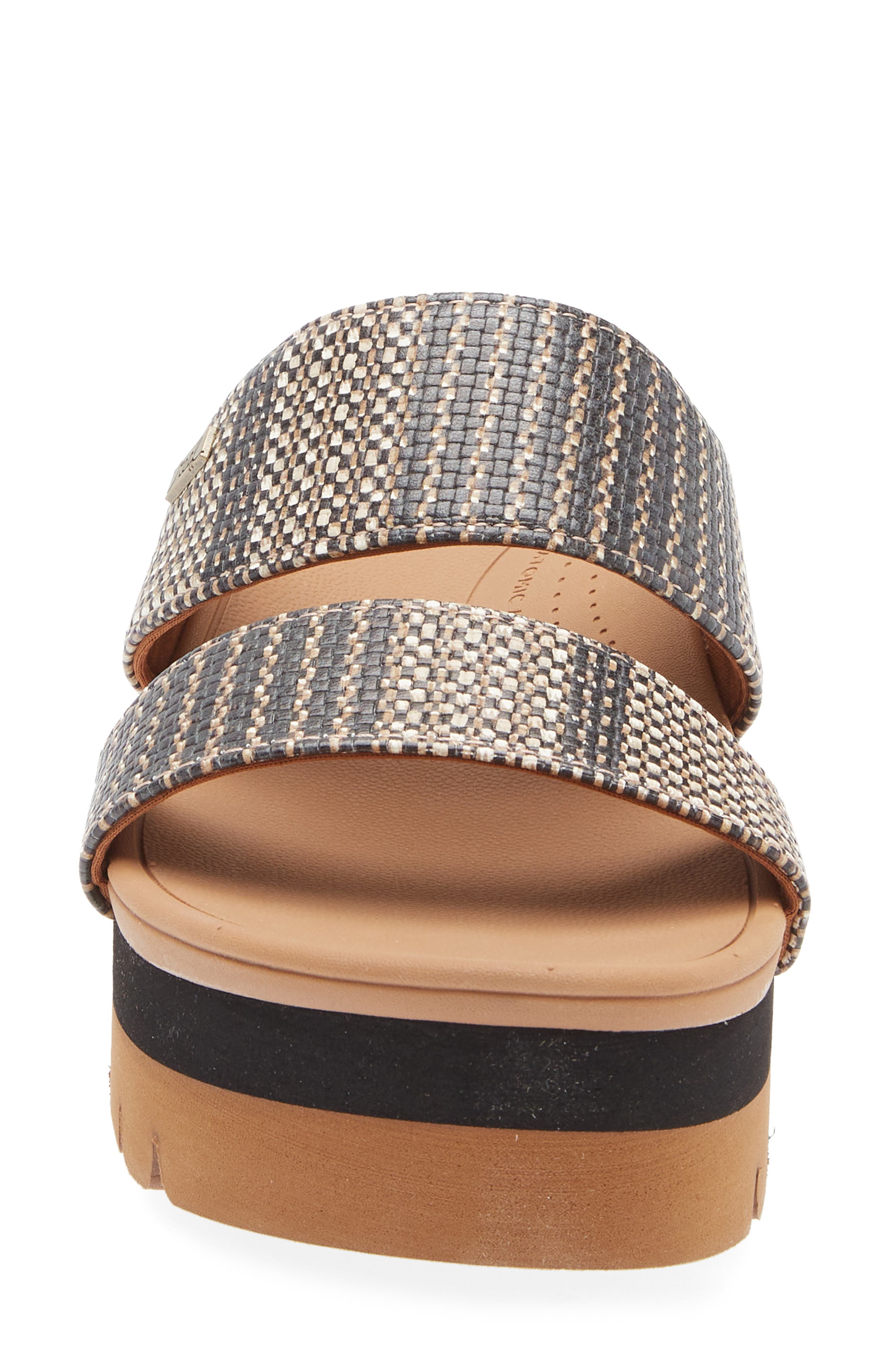 Reef Banded Horizon 2.5 Platform Slide Sandal, Alternate, color, Printed Raffia Black
