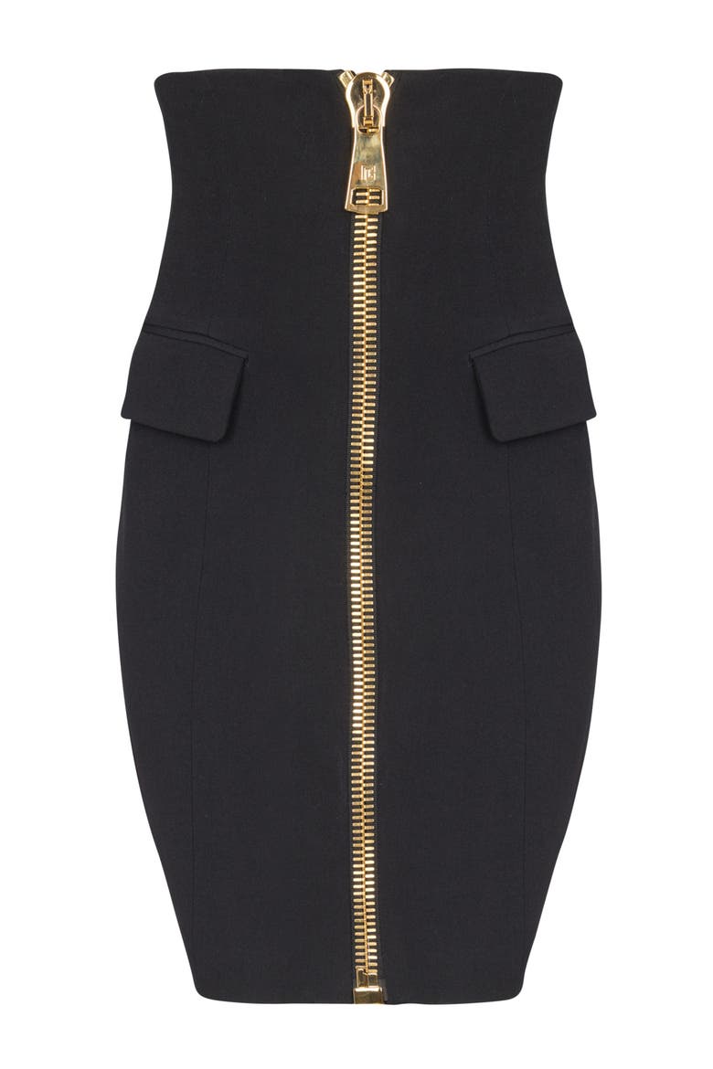 Grain De Poudre Wool Pencil Skirt, Alternate, color, Black