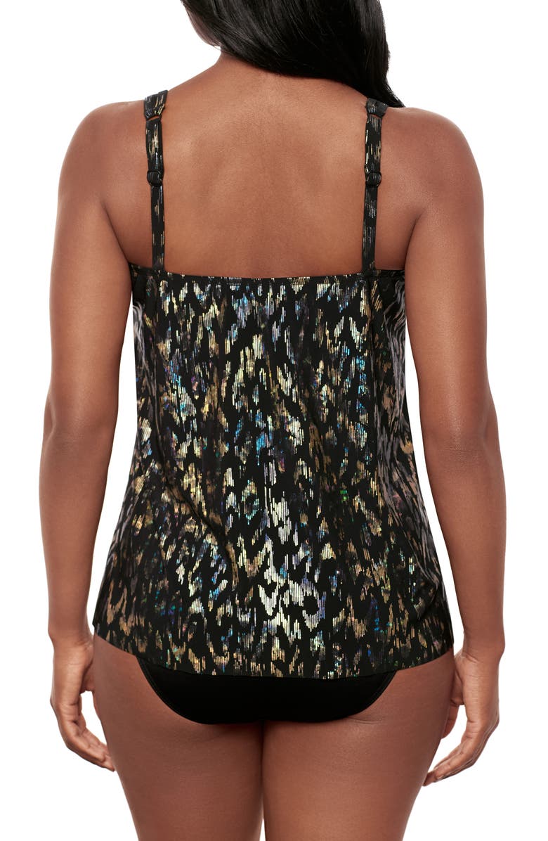 Miraclesuit<sup>®</sup> Sparkle Plenty Mirage Tankini Top, Alternate, color, Black Multi