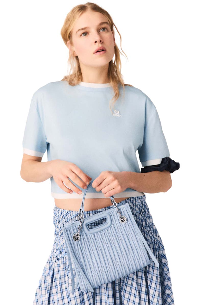 maje Two-tone T-shirt, Alternate, color, Blue Sky