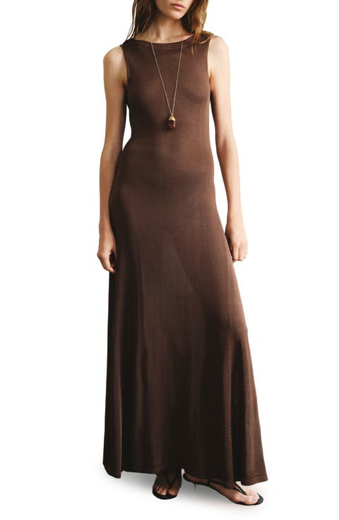 Draped Back Knit Maxi Dress