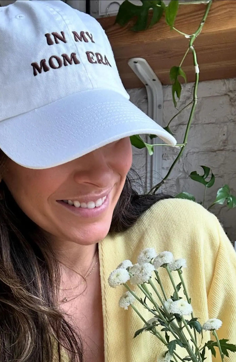 Emulait In My Mom Era Cap, Alternate, color, White / Brown