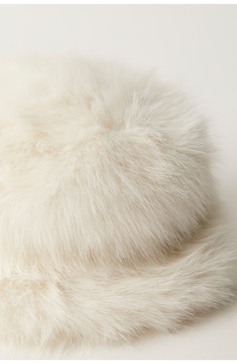 Free People Ice Queen Faux Fur Bucket Hat, Alternate, color, Ivory