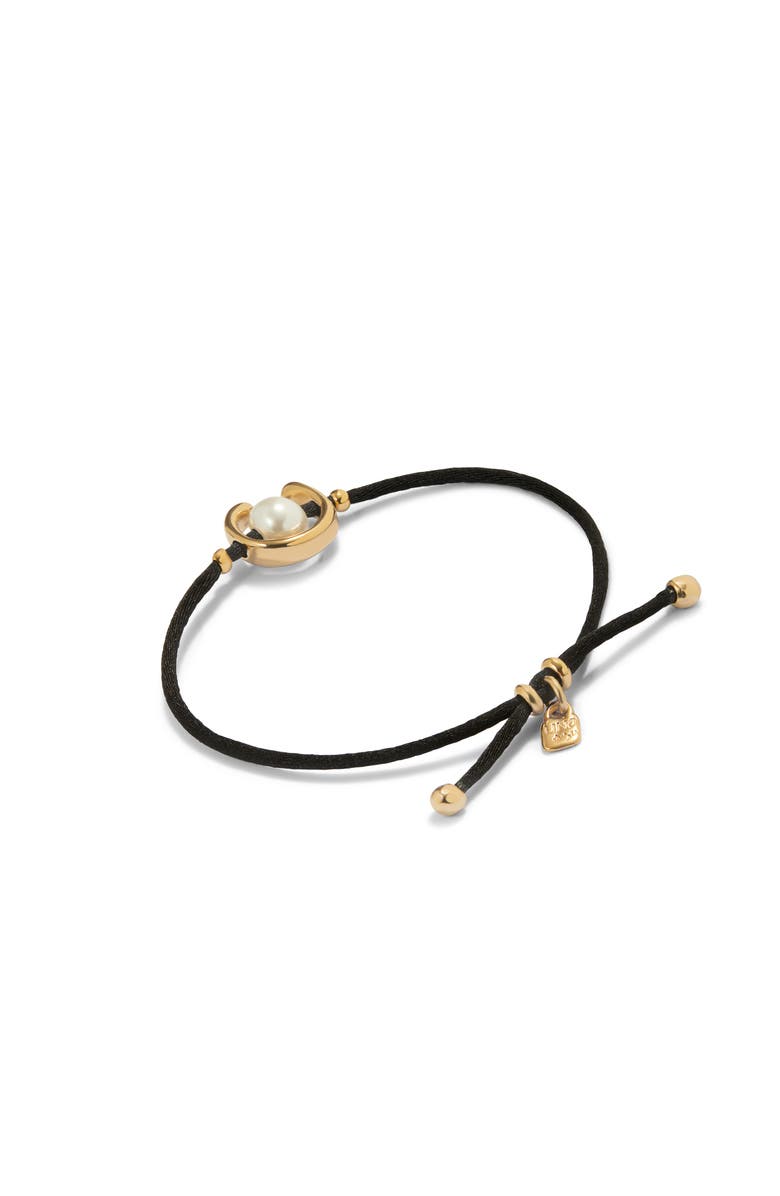 UNODE50 Black Cord Pearl Bracelet, Alternate, color, 