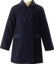 Rachel Riley Velvet Trim Dress Coat