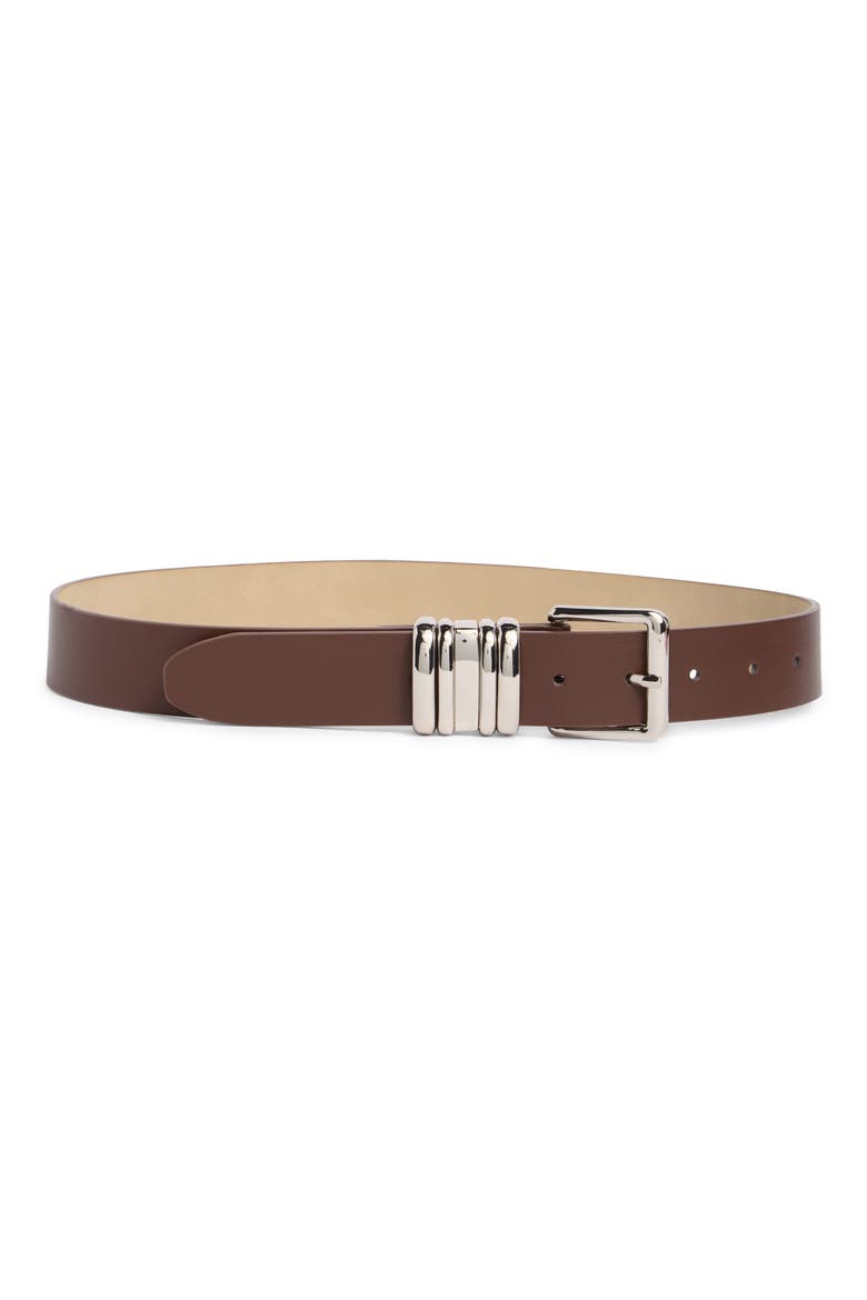 Multi Keeper Faux Leather Belt, Main, color, CHOCOLATE
