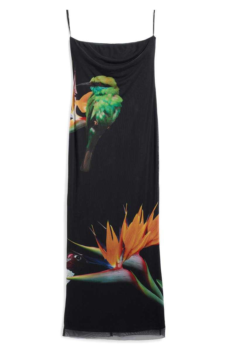 Desigual Strapless Midi Cover-Up Dress, Alternate, color, Black