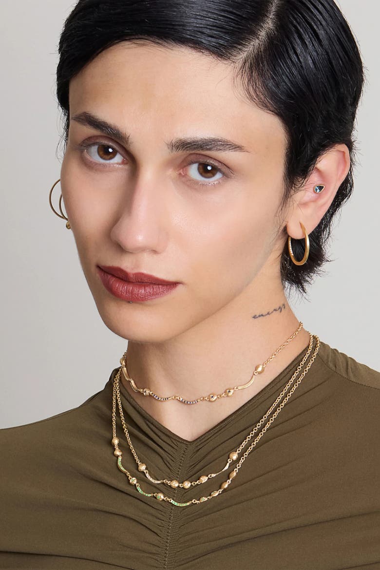 Arch Necklace Air Element Diamond, Alternate, color, Gold/White Diamond