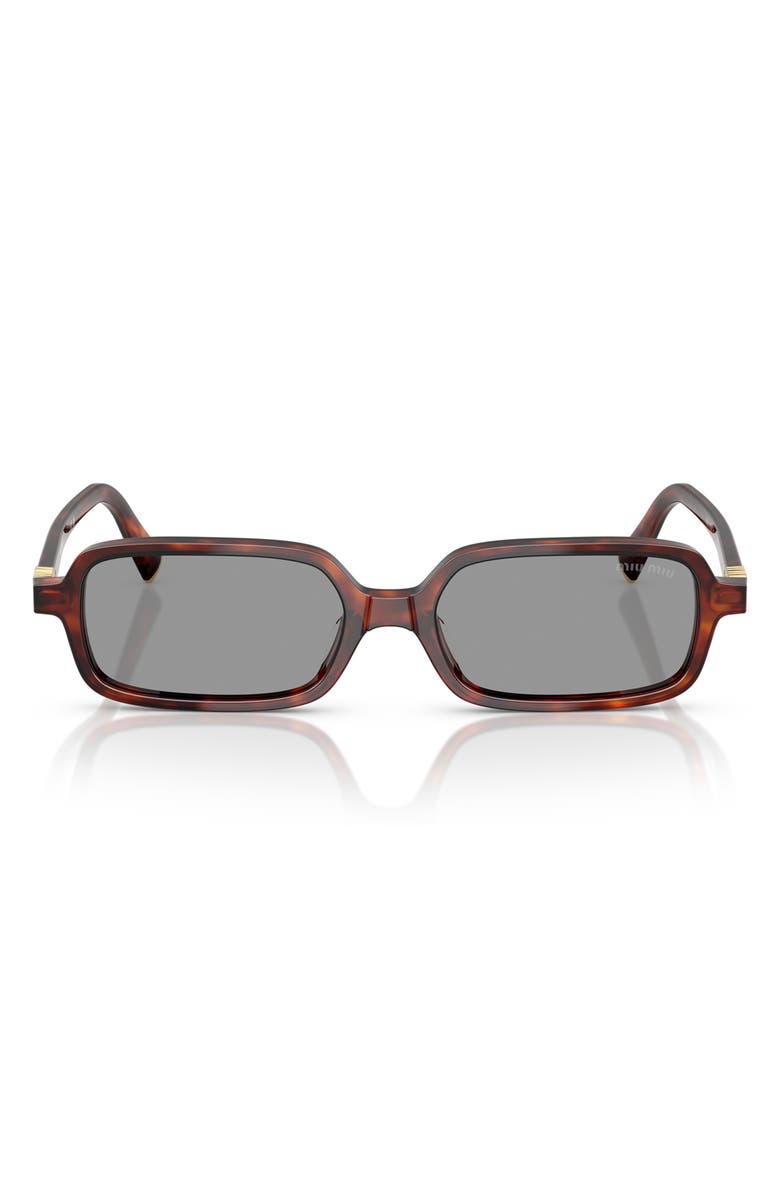 Miu Miu 52mm Rectangular Sunglasses, Main, color, Grey