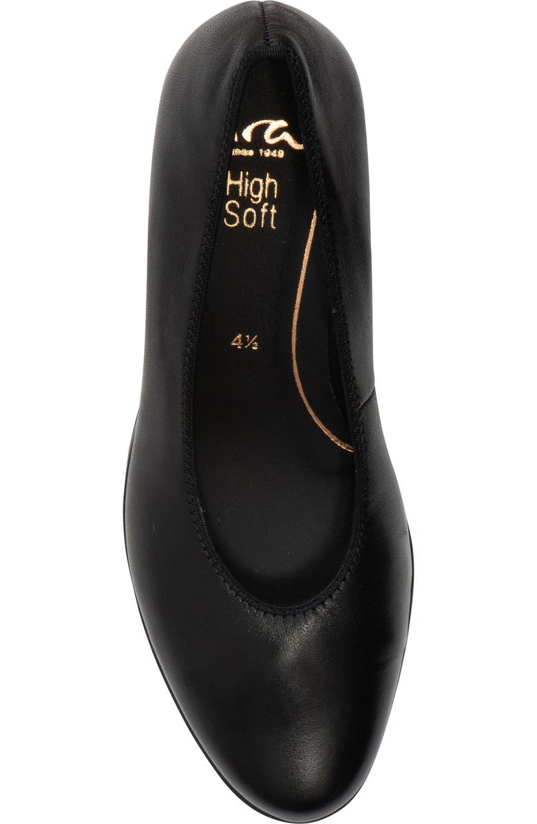 ara Block Heel Pump, Alternate, color, Black Nappa Leather