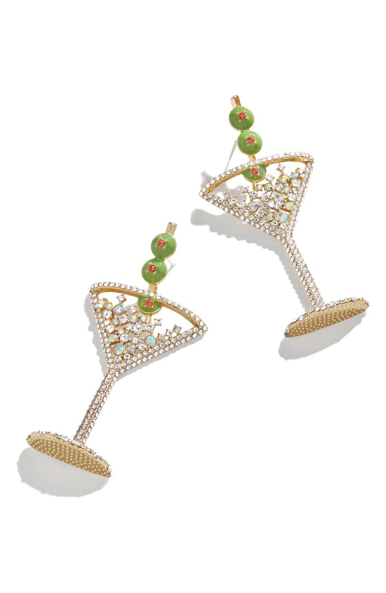 BaubleBar Dirty Martini Statement Earrings, Main, color, Clear