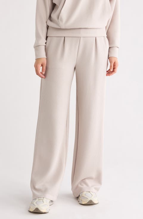 Ribbed Scuba Wide Leg Pants