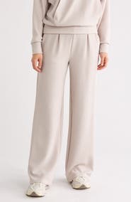 90 DEGREE BY REFLEX Ribbed Scuba Wide Leg Pants