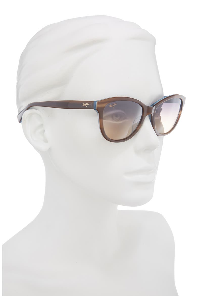 54mm Polarized Gradient Cat Eye Sunglasses, Alternate, color, TORTOISE TORTOISE BRONZE
