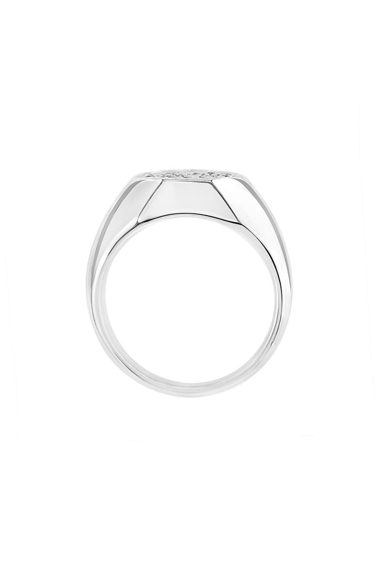 Men's Pavé White Topaz Signet Ring, Alternate, color, SILVER