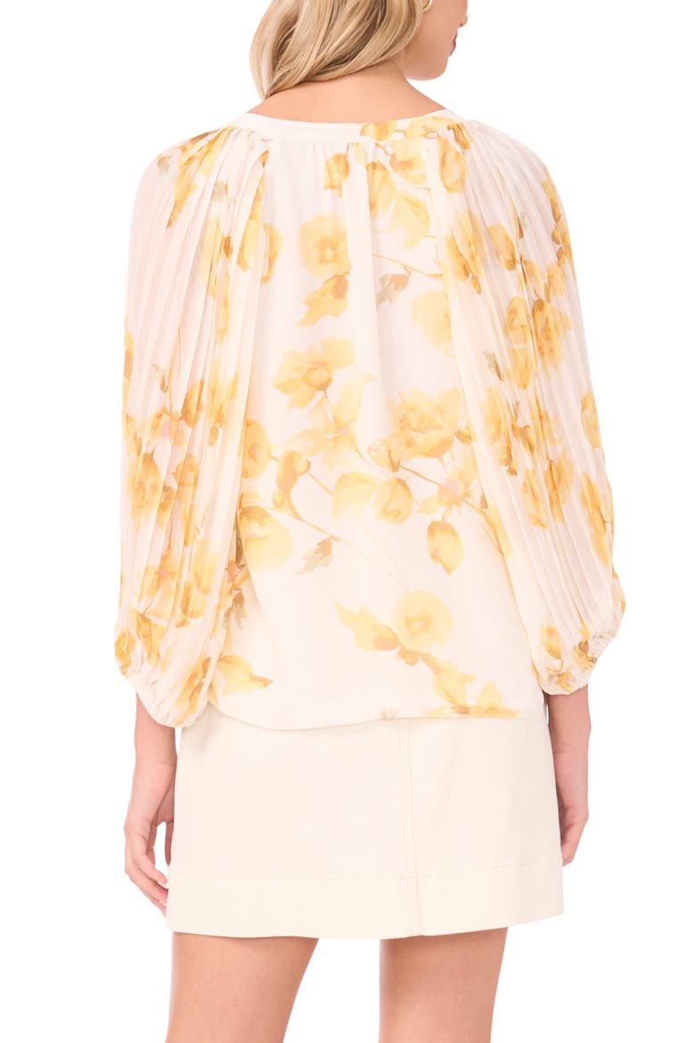 Pleated Sleeve Top, Alternate, color, NEW IVORY
