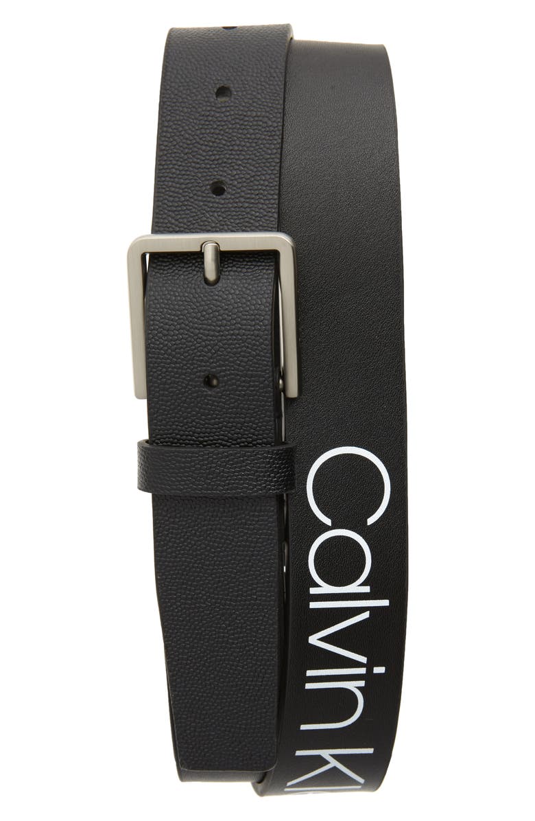 Calvin Klein Faux Leather Belt, Main, color, 