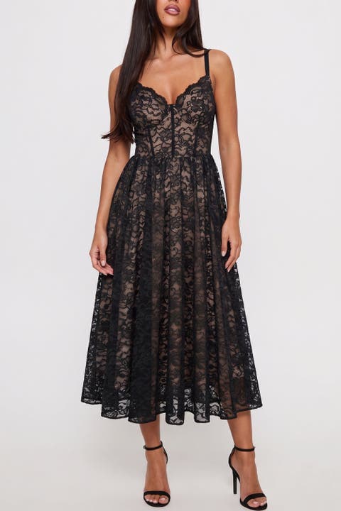 All-in-One Corset Bodice Built-In Shapewear Dress