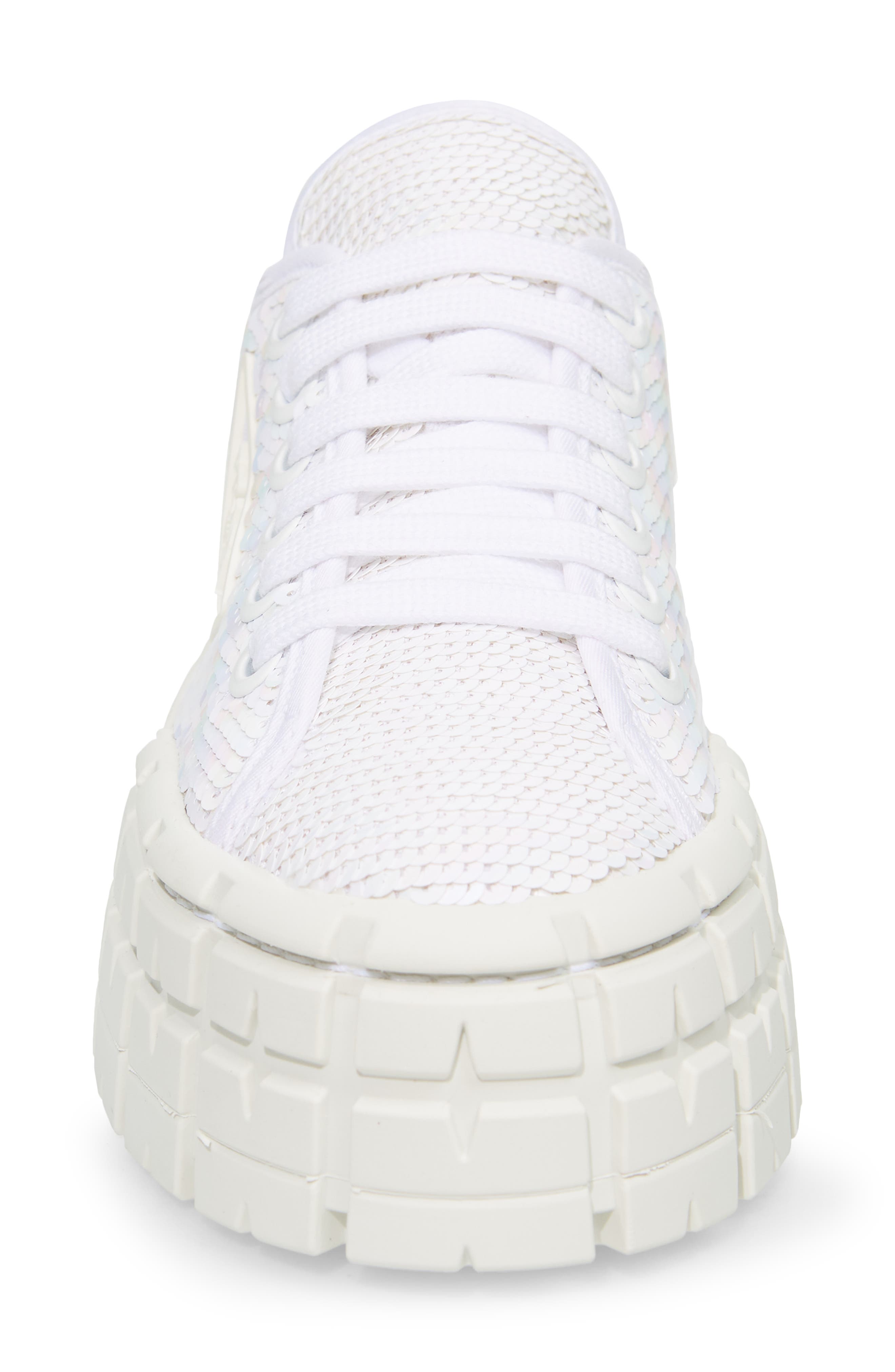 Prada Double Wheel Sequin Platform Sneaker, Alternate, color, 