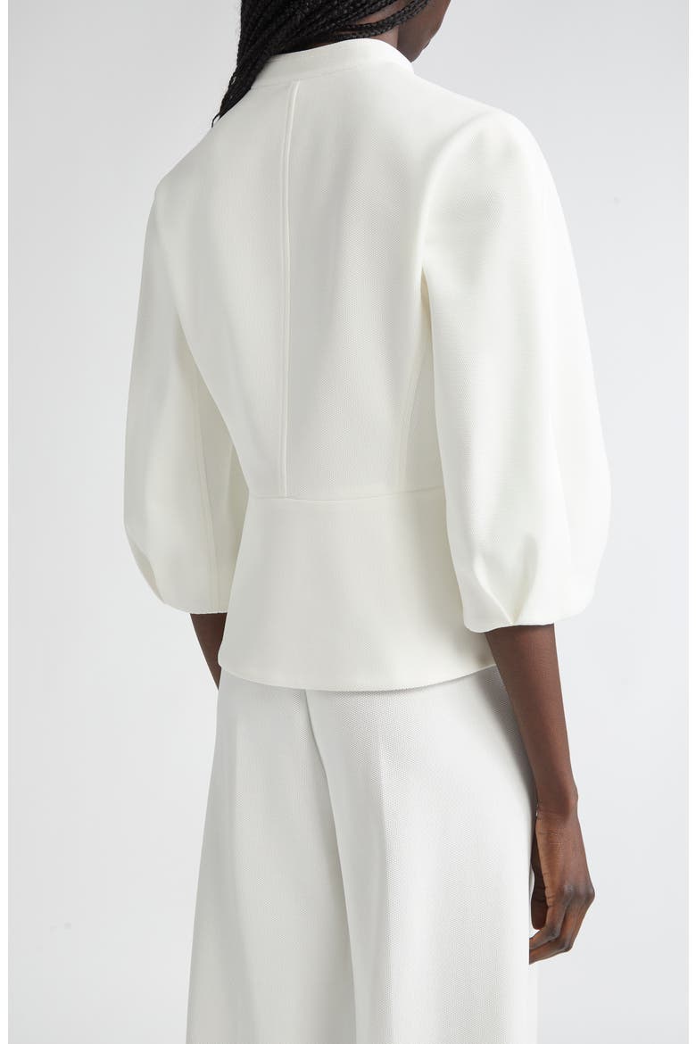 Nastro Knit Peplum Jacket, Alternate, color, WHITE