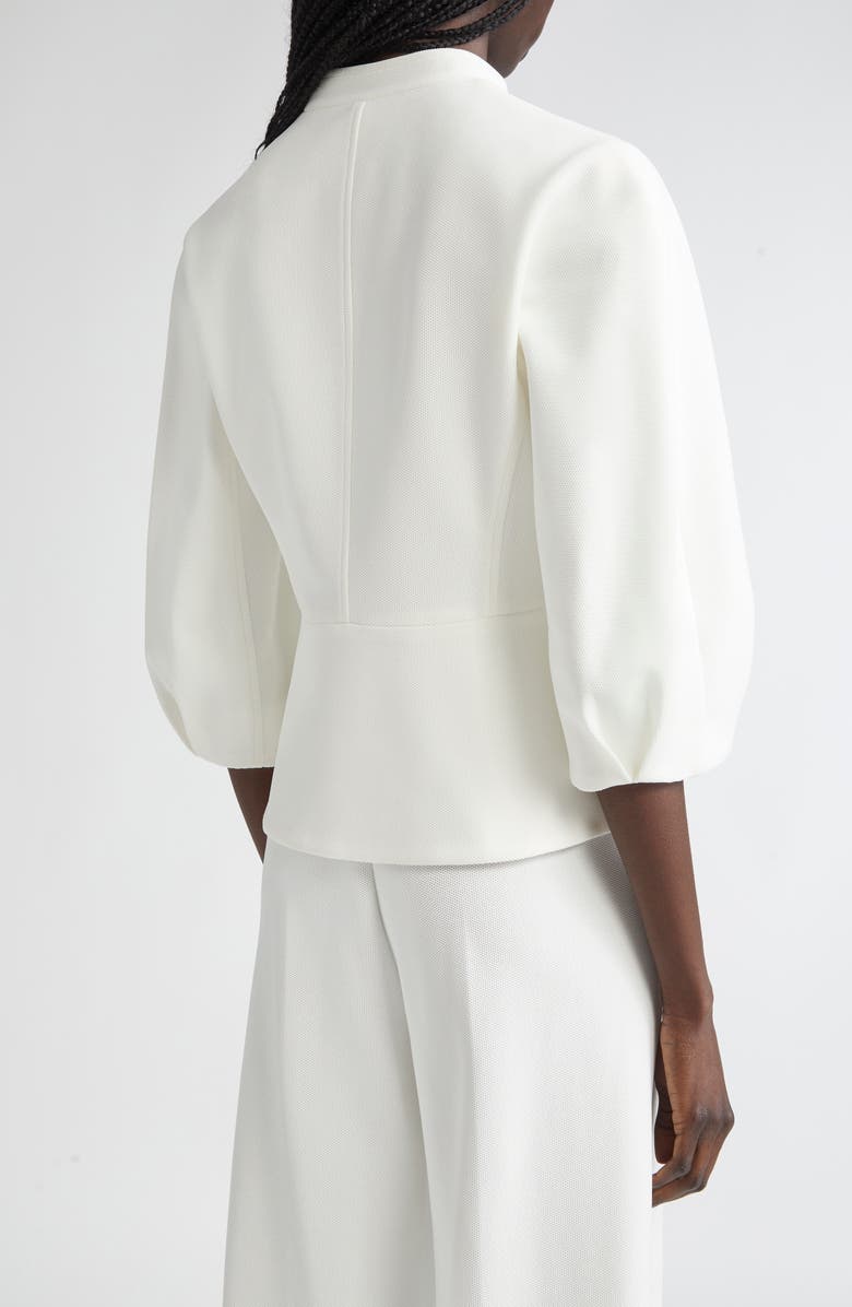 Max Mara Nastro Knit Peplum Jacket, Alternate, color, White