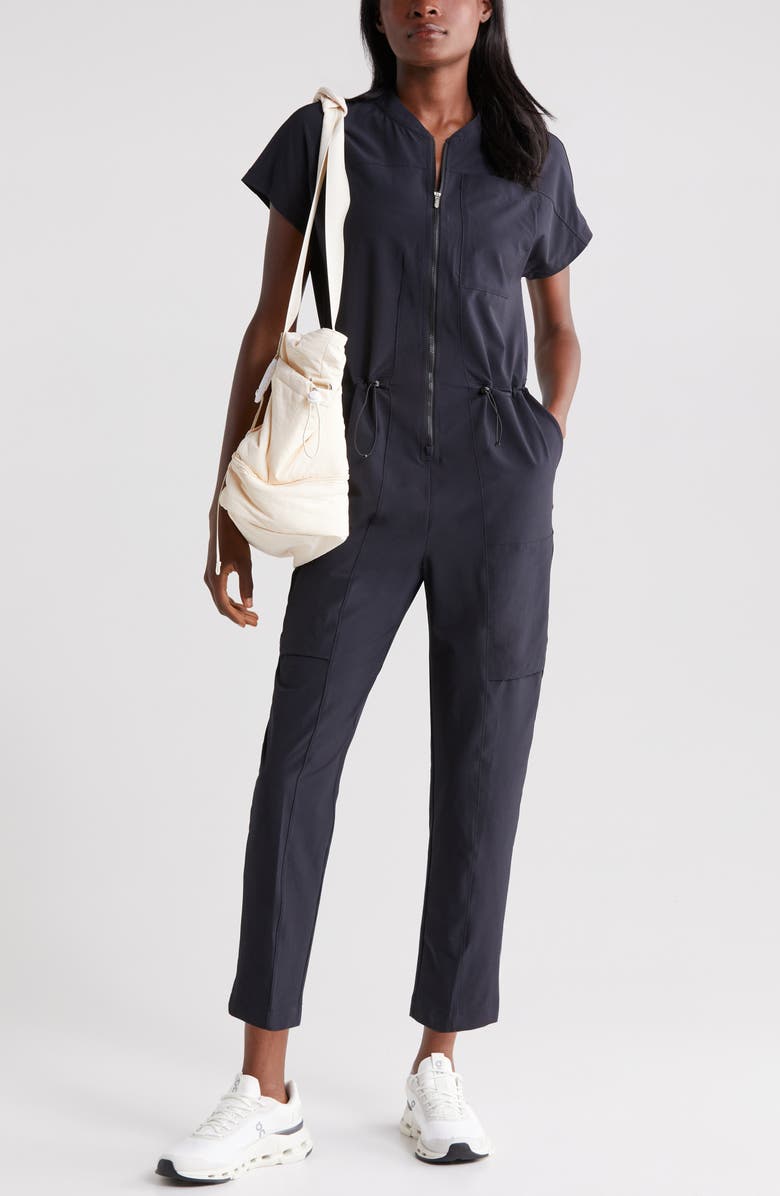 Zella In Flight Cargo Jumpsuit, Alternate, color, 