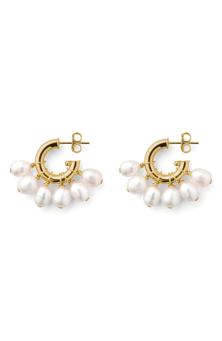 Éliou Calvin Pearl Embellished Hoop Earrings, Main, color,