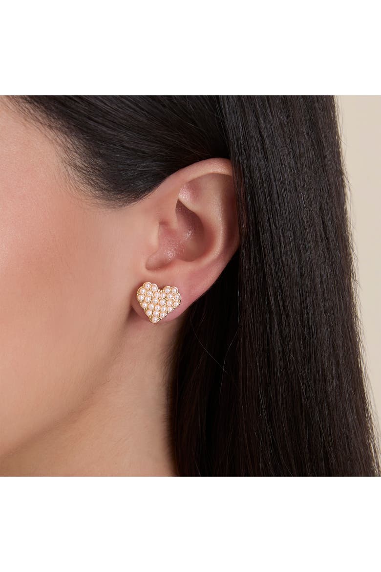 Pearl Stud Earring Set of 3, Alternate, color, Gold