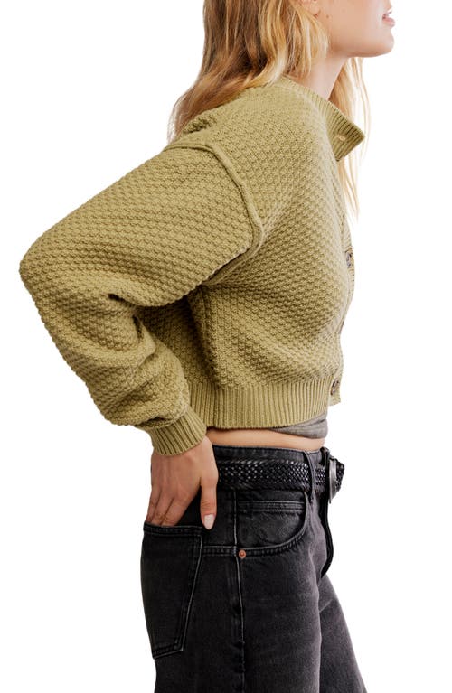 Free People Lila Crop Cardigan In Green