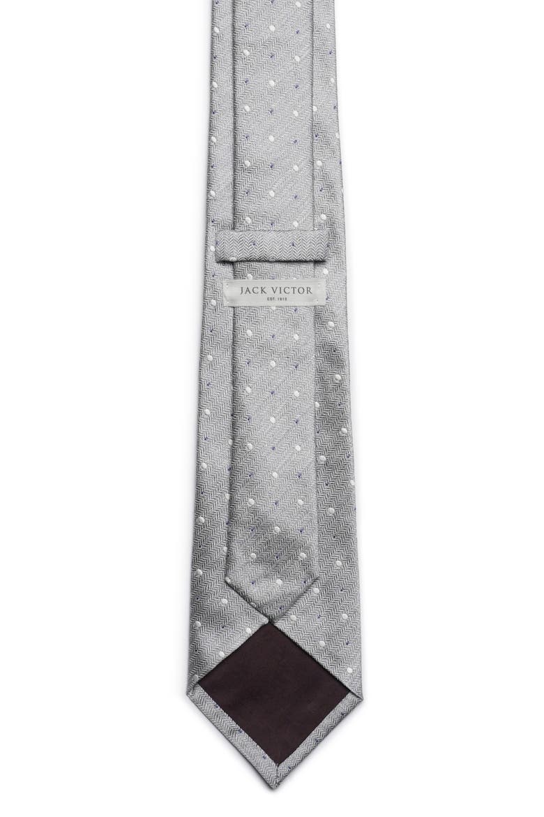 Chesterfield Neat Dot Silk Tie, Alternate, color, GREY