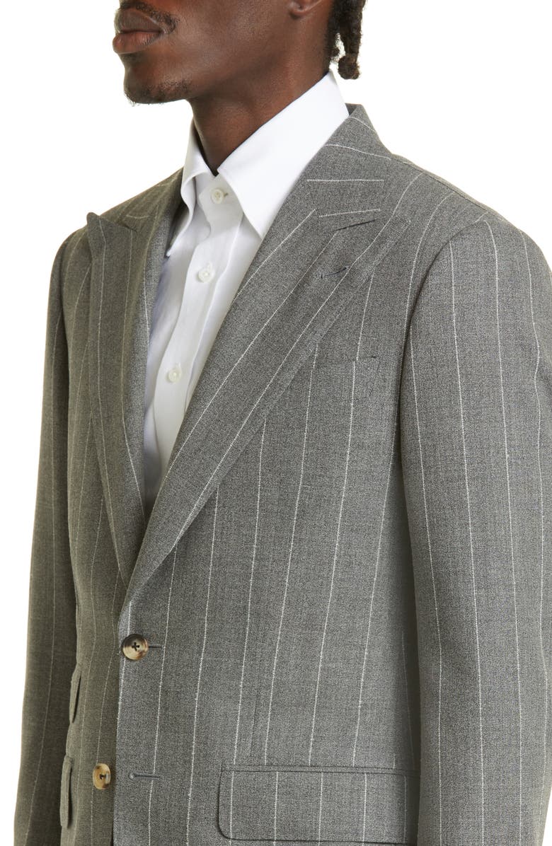 Thom Sweeney Pinstripe Virgin Wool Suit, Alternate, color, 