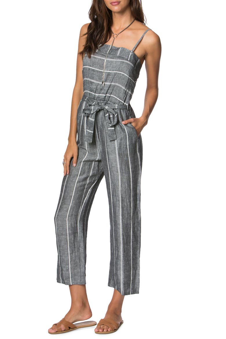 Knox Stripe Jumpsuit, Main, color, BLACK