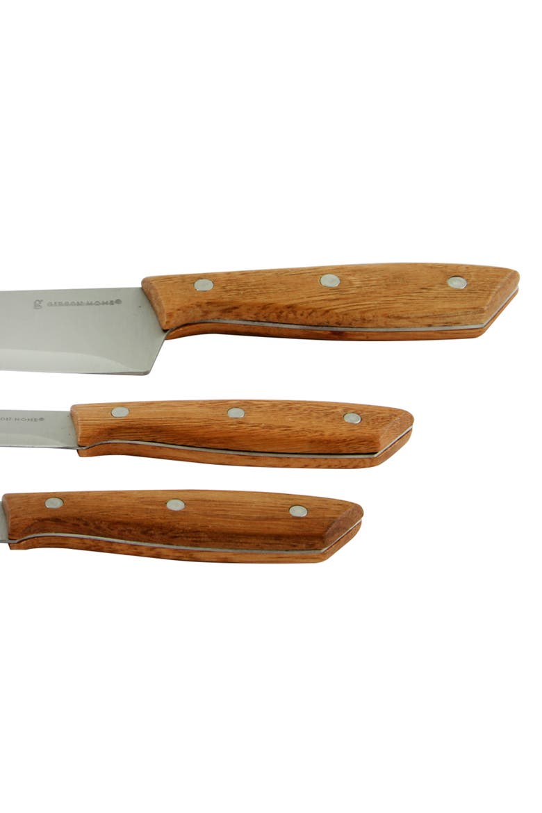 Seward 3 Piece Stainless Steel Cutlery Set with Wood Handles, Alternate, color, Wood
