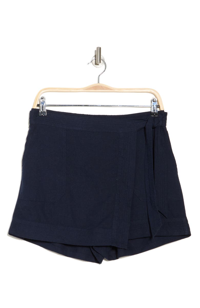 Ellen Tracy Wrap Front Skort, Alternate, color, Navy