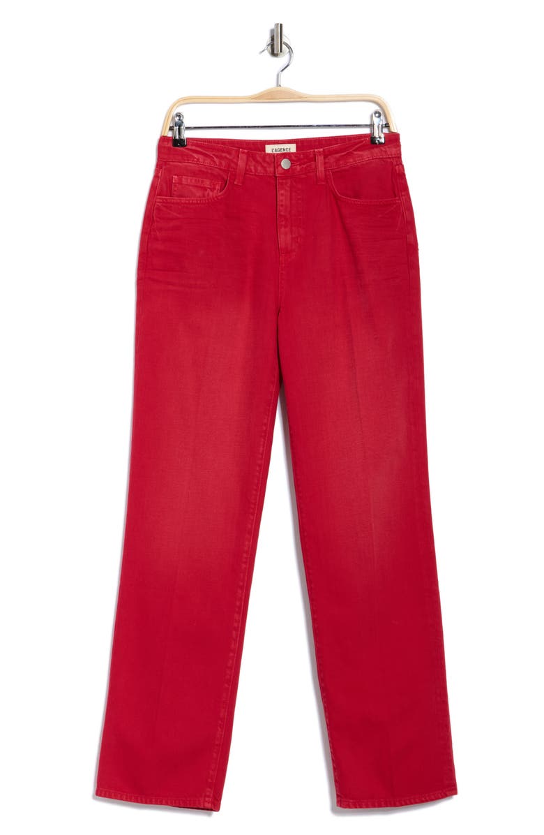 L'AGENCE Jones High Waist Stovepipe Straight Leg Jeans, Alternate, color, Carmine