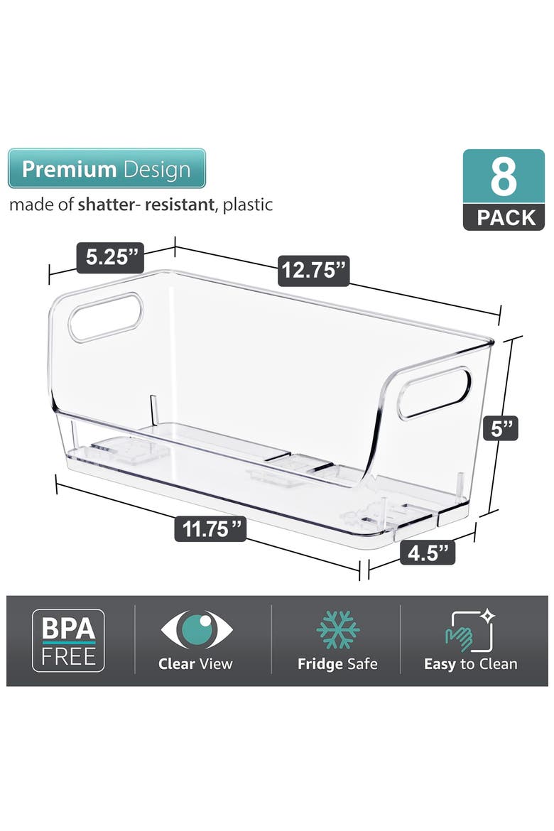 Stackable Open Front Storage Bins, Alternate, color, NO COLOR