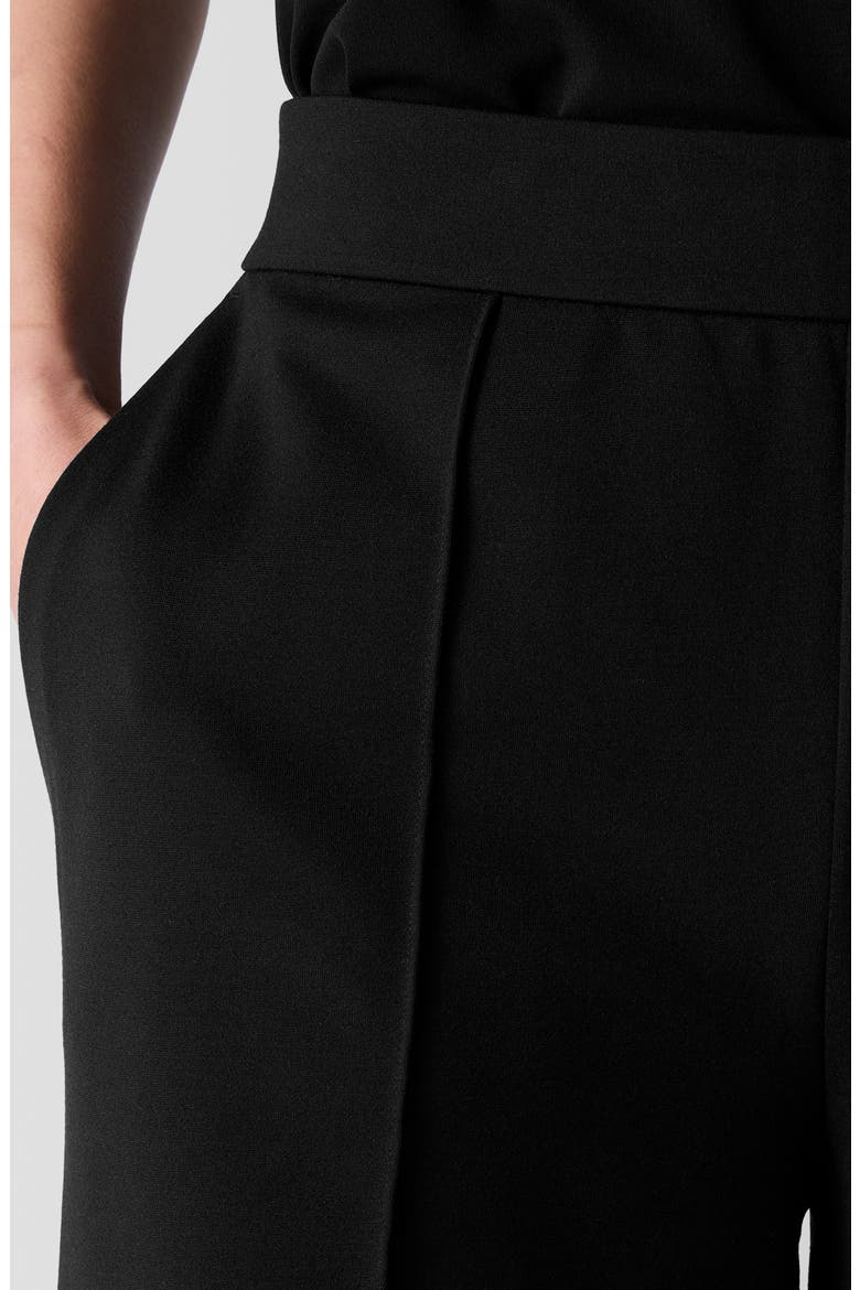 Flex Pintuck Double Knit Ponte Wide Leg Pants, Alternate, color, BLACK