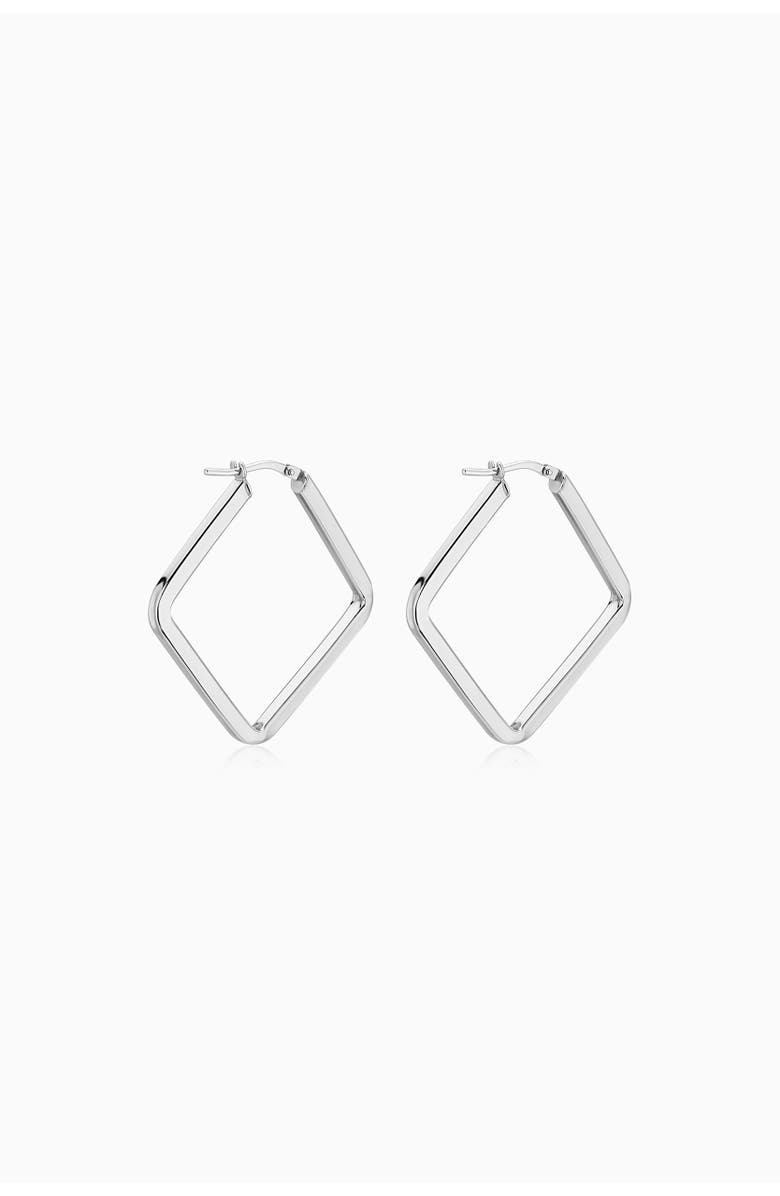 Oradina Quad Midi Hoops in Sterling Silver, Main, color, Silver
